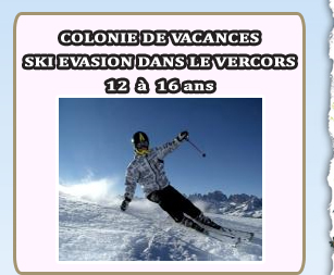 Colonies de vacances ski evasion dans le vercors 12 a 16 ans
