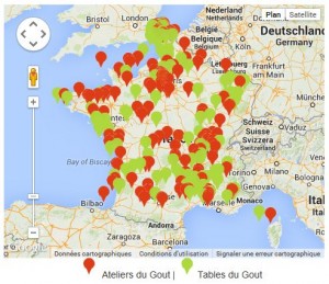 Carte des manifestations de la semaine du goût