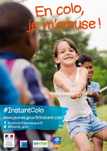 Affiche #instantcolo pour la promotion des colonies de vacances